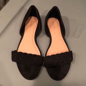 Black slip on flats